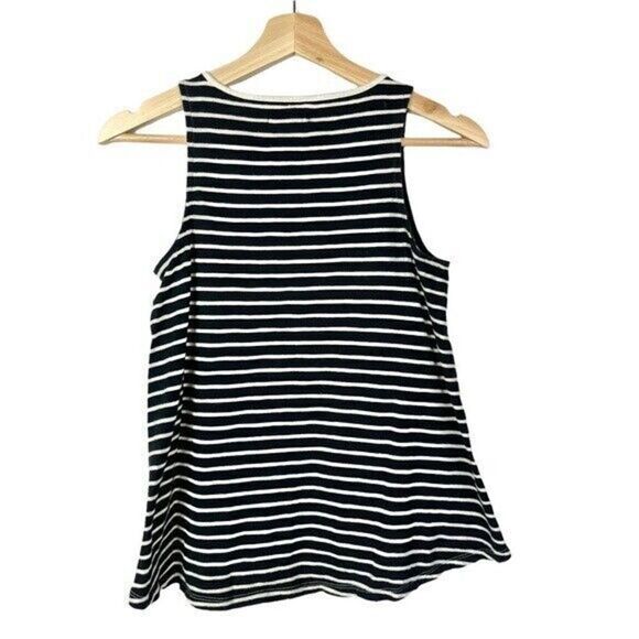 Madewell Forward Seam Black & White Stripe Tank Top XXS - Picture 3 of 3